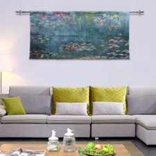 Jacquard tapestry fabric Monet classic Le Bassinaux Nympheas abstract painting