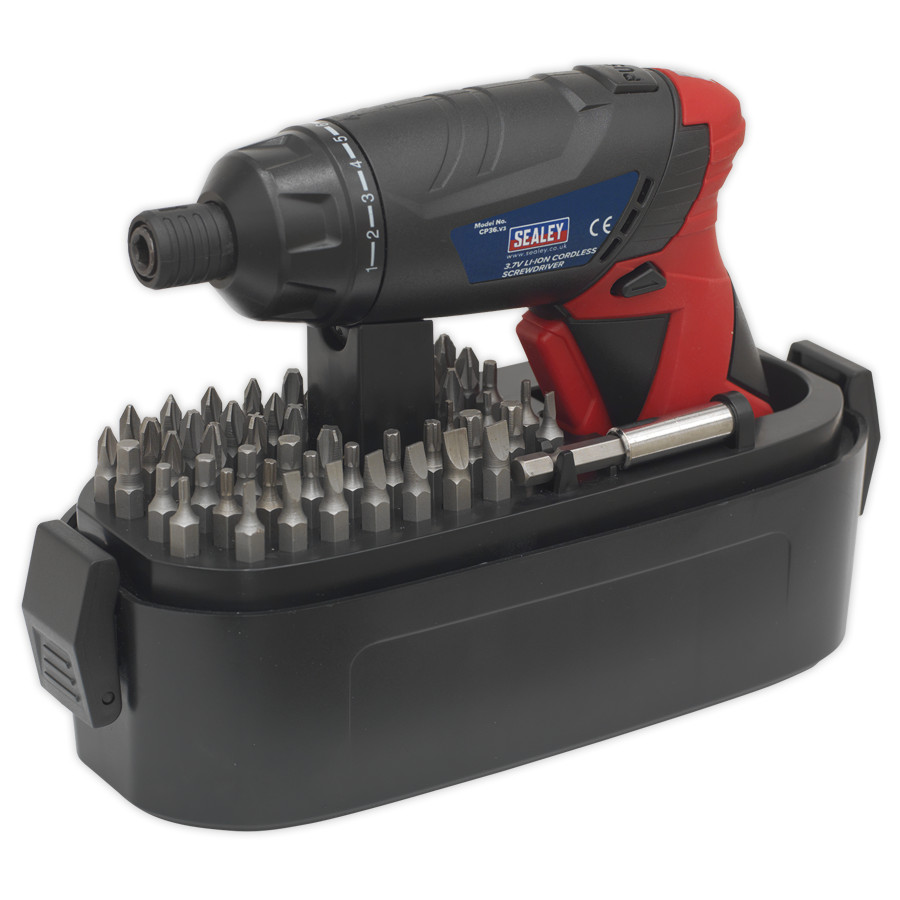Sealey CP36S Cordless Screwdriver Set 53pc 3.6V Lithium-ion