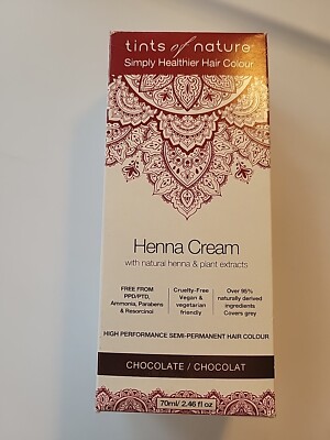 Tints Of Nature - Henna Cream Chocolate - 2.46 oz - BRAND NEW