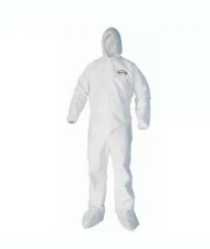 6 New KleenGuard A20 49126 White Coverall 3XL with Hood & Boots