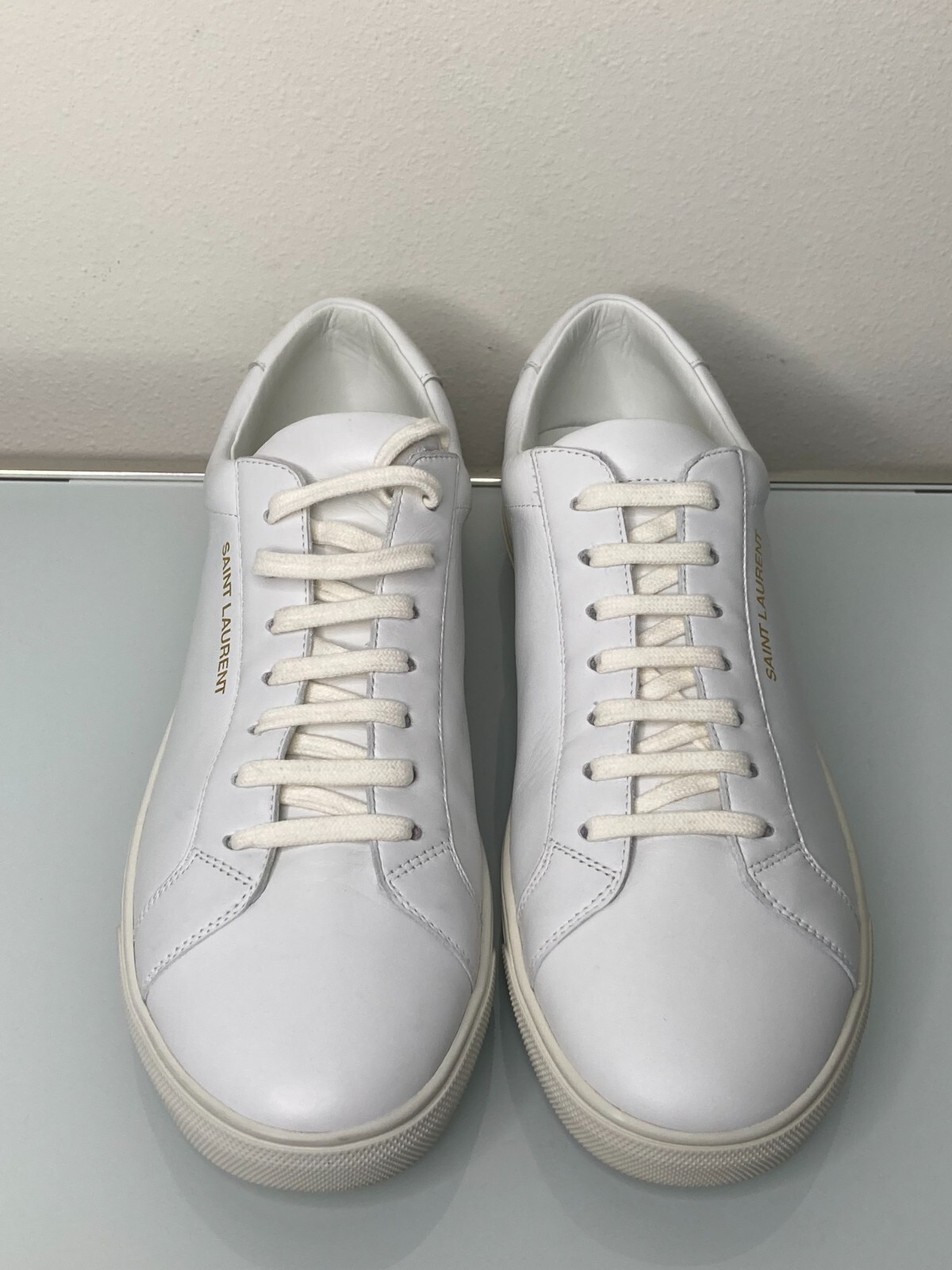 Sneakers basse Saint Laurent in pelle bianca Andy 41 nuove con scatola in ue