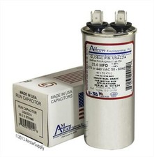 35 MFD x 370 / 440 VAC Round Run Capacitor AmRad USA2214 - Made in USA
