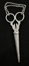 Antique Solid Silver Chatelaine Scissors and Sheath Dutch Circa 1870 #593