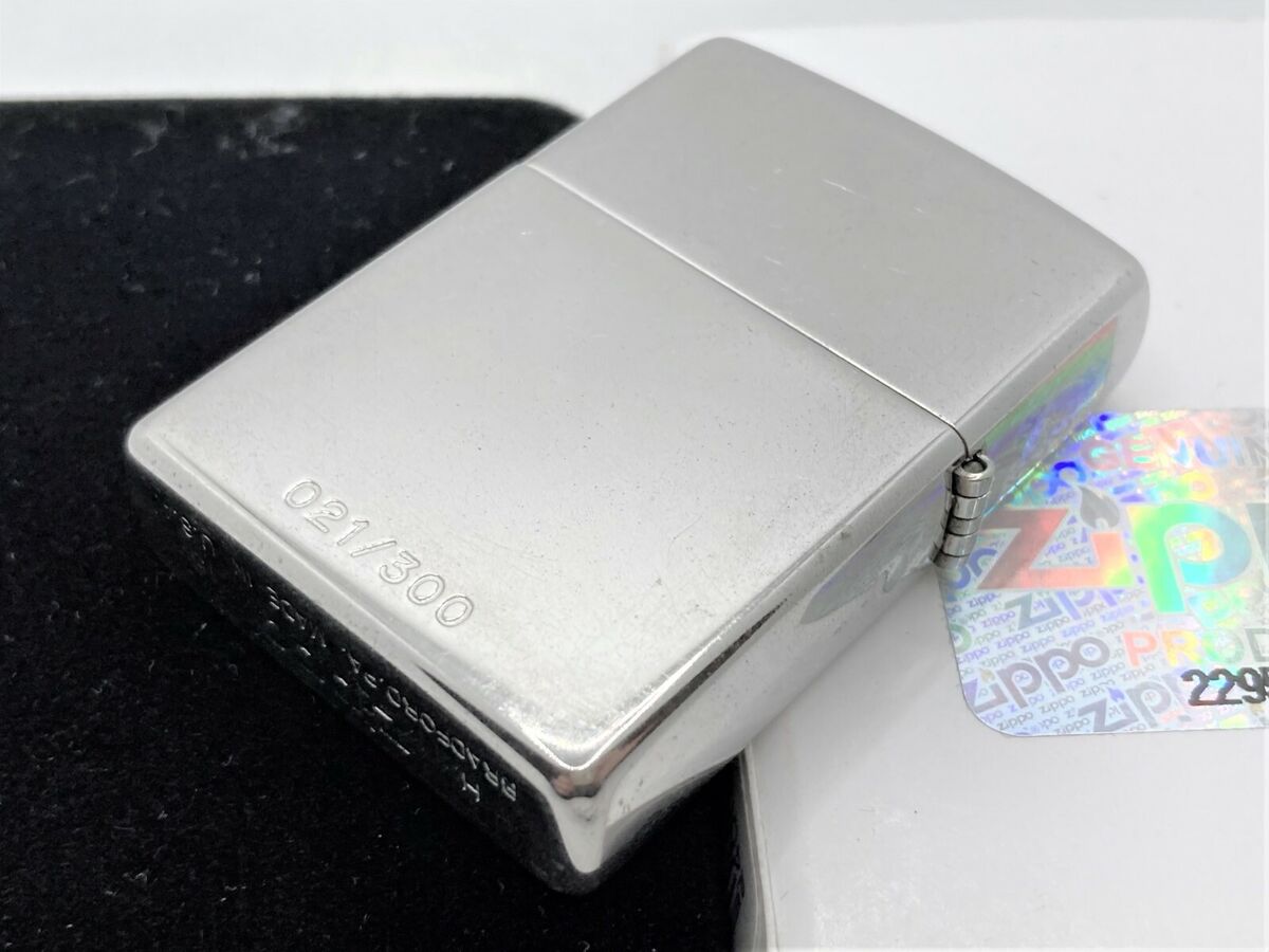 Auth ZIPPO 2015 Limited Edition Sterling Silver Ingot Diagonal Striped  Lighter