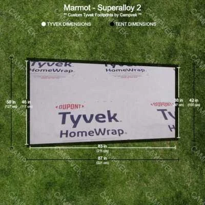 CAMPVEK - TYVEK Tyvek Footprint for the Marmot Superalloy 2 Tent