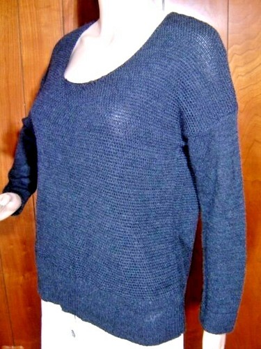 SOFT SURROUNDINGS Provence Sweater PL Dolman Drop Shoulder Round Neck Gray READ