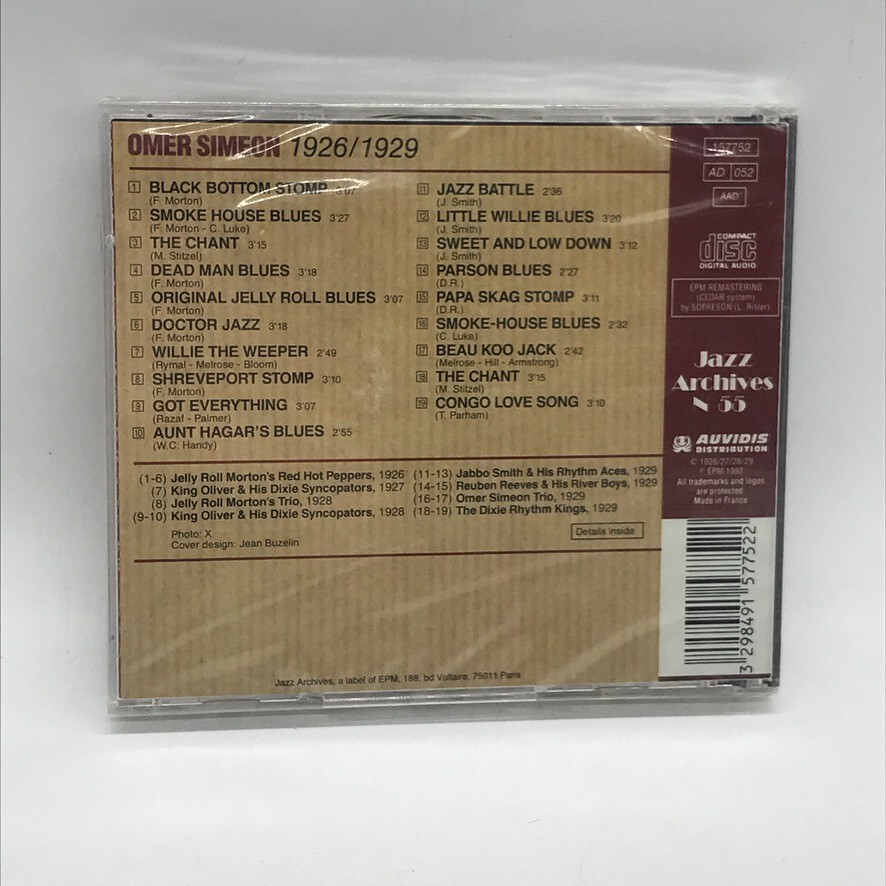 Omer Simeon – 1926/1929 CD (Sealed) Jazz Archives | eBay