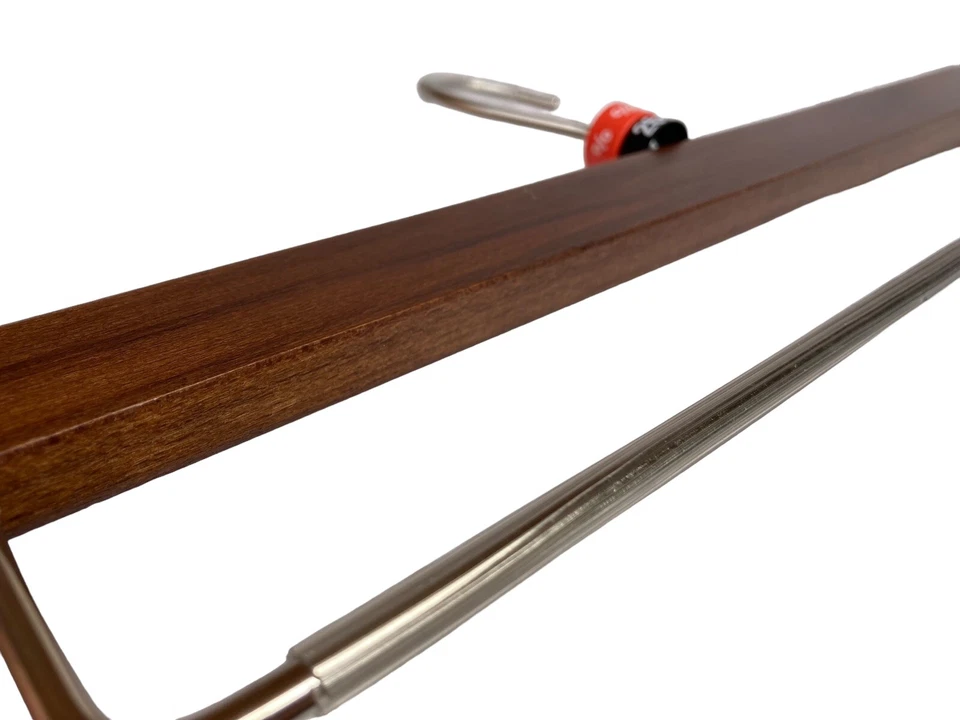 Walbusch Kleiderbügel Original Vollholz Braun Massiv Marken Chrom - Bild 3 von 3