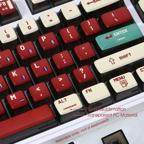 Retro Red White Keycaps PBT Transparent Pudding ASA for MX Mechanical Keyboard - Picture 10 of 16