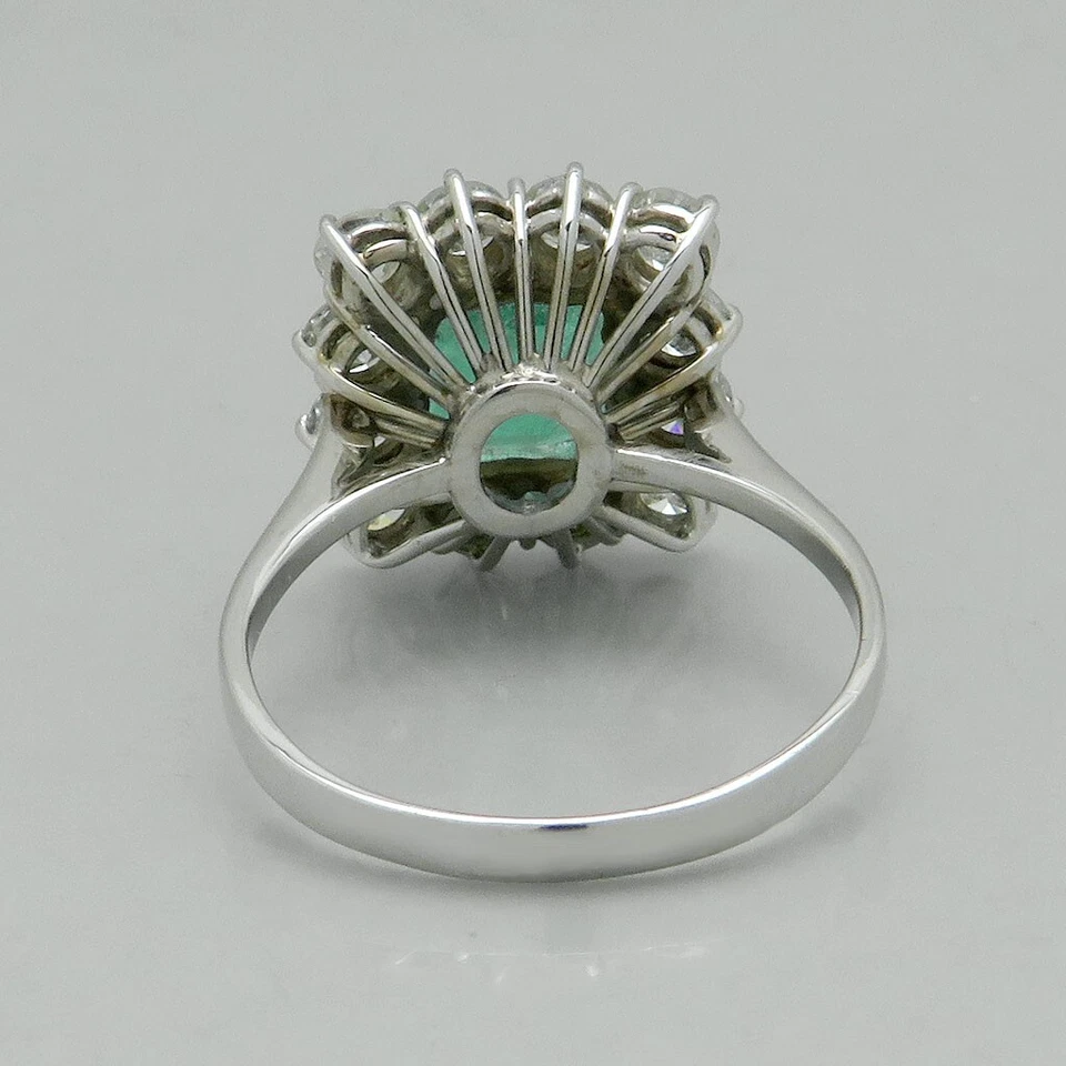 Ring Gold Damen 1,20ct W-si Brillant ca. 1,75ct Smaragd 585/14K Weißgold Gr. 57 - Bild 4 von 4