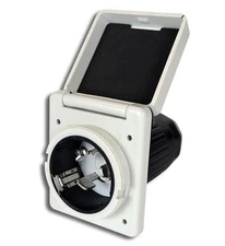 RV Power Inlet 50 Amp 125/250V Marine Twist Easy Lock Power Inlet White RV129R-W