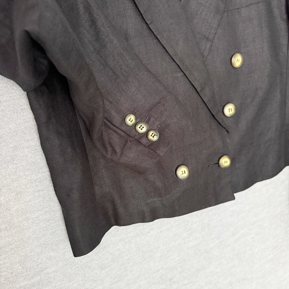 Chaqueta Blazer Liz Claiborne Mujer Talla 8 Vintage Negra Doble Pecho Recortada Foto 4 de 4