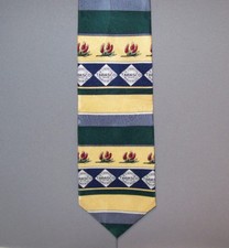 Tabasco RED CHILI PEPPERS Grn Cream Blue Grey 58" Silk Neck Tie made in USA #871
