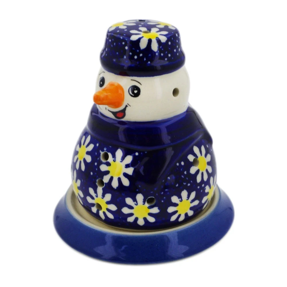 Manufaktura Polish Pottery Snowman Candle Holder - Thumbnail 2