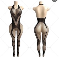 Exotic Dancewear Halter Top Fishnet Bodysuit
