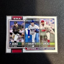 2026 Topps Baseball Series 1 NL ERA Leaders #203 Paul Skenes/Yamamoto/Sanchez