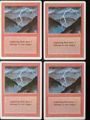 MtG | 4 x Lightning Bolt | Revised Edition | Magic the Gathering 