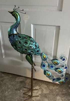 1 Lawn Peacock. 31  Metal. 3 Piece. Original Box. Free Standing.