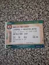 MATCH TICKET PREMIER LEAGUE LIVERPOOL V MAN UTD 18th sept 2005