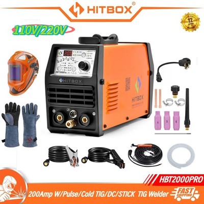 200Amp Cold Welding Machine Cold TIG Welder 110V/220V Stick DC/Pulse TIG&Helmet