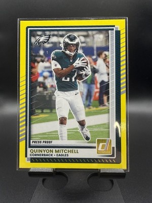 2025 Donruss #65 Quinyon Mitchell YELLOW PRESS PROOF Eagles Football Card 
