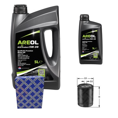 STELLOX Inspektionspaket AREOL ECO Protect 5W-30 6L für VW Transporter IV Bus
