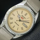 VINTAGE SEIKO 5 AUTOMATIC REFURBISHED JAPAN ROMAN FIGURE MENS WATCH a442090-4