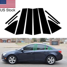 For Chevrolet Cruze 11-15 10pcs Glossy Black Pillar Posts Window Door Cover Trim