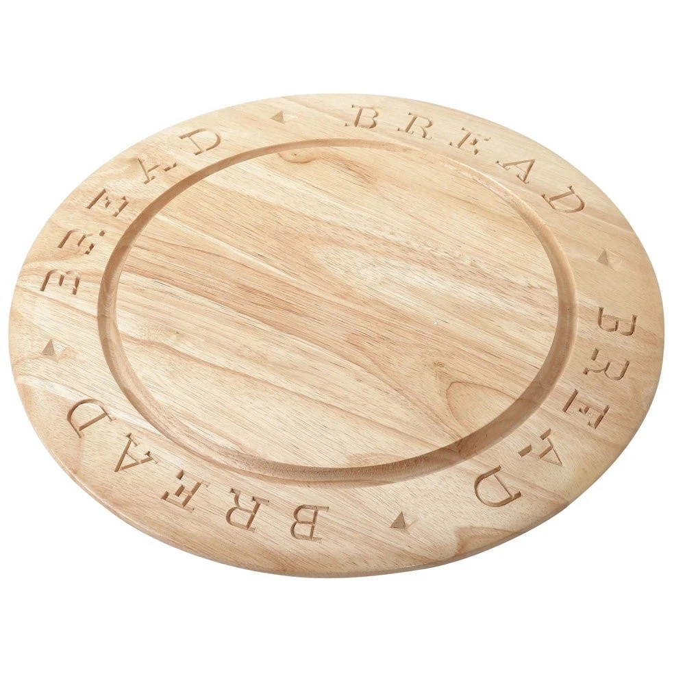 Stow Green Hevea round table for bread carved wood 31cm