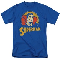 Dc Comics - Superman - Super Kreis - Erwachsener Unisex Kurzarm T-Shirt - Blau