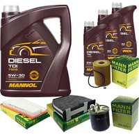 Inspektionspaket 8L Mannol TDI 5W-30 FüR Mercedes X204 320 CDI 4Matic 350 S204 C