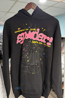 *AUTHENTIC* Sp5der Punk V2 Hoodie 'Black' Pullover SIZE LARGE