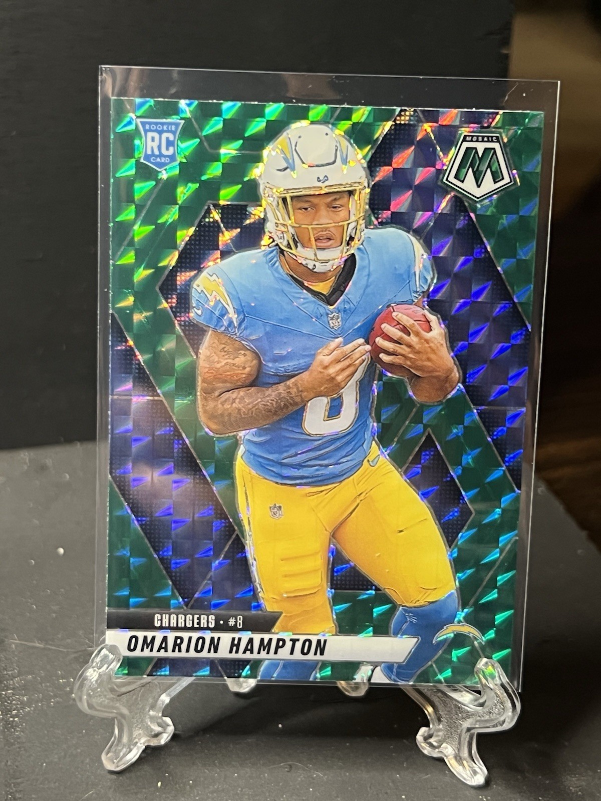 2025 Mosaic Omarion Hampton Green Mosaic Prizm #335(RC)