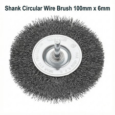 100mmx 6mm Shank Circular Wire Brush Steel Welding Abrasive Crimped Wheel Stalco
