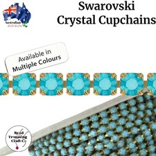 Swarovski Crystal Cupchain - Turquoise - Raw. 1 Meter per pack.