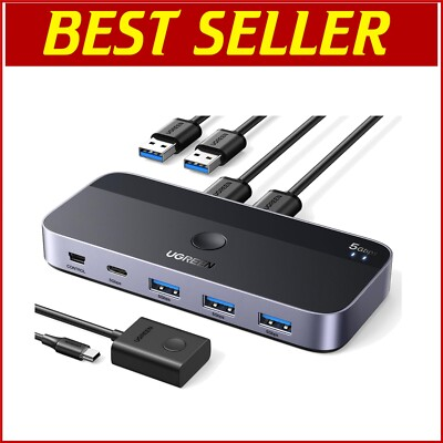 #ad USB C amp; A 4 Port Switch Hub Connect Two Computers to Multiple Devices $78.11
