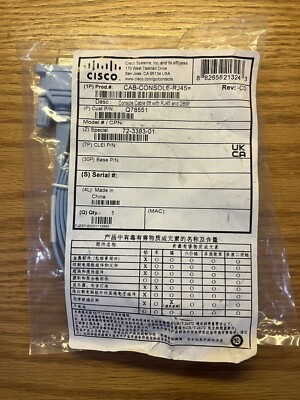 Genuine Cisco 72-3383-01 RJ-45 to DB-9 F Router/Switch Console 6 ft. Cable (lot)