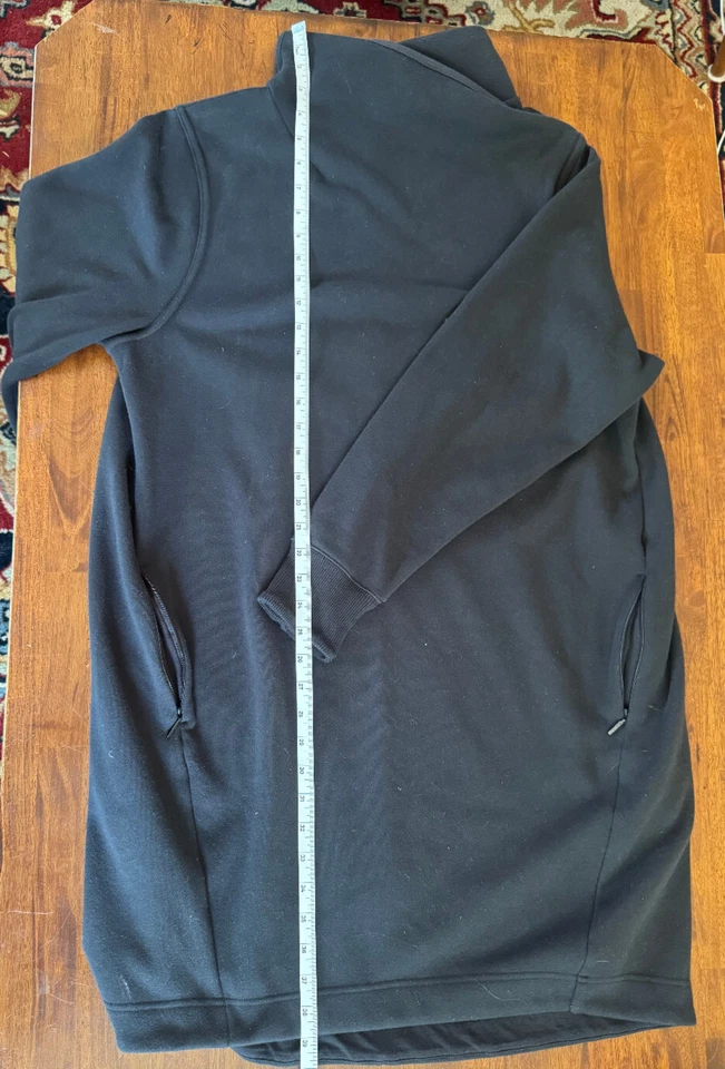 NUEVO Vestido Athleta Acogedor Karma Cuello Embudo Negro TALLA XL Bolsillos Acogedor Foto 3 de 4