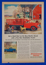 1949 Studebaker 1-12 Ton Truck Original Color Print Ad Ships Free Lot Red