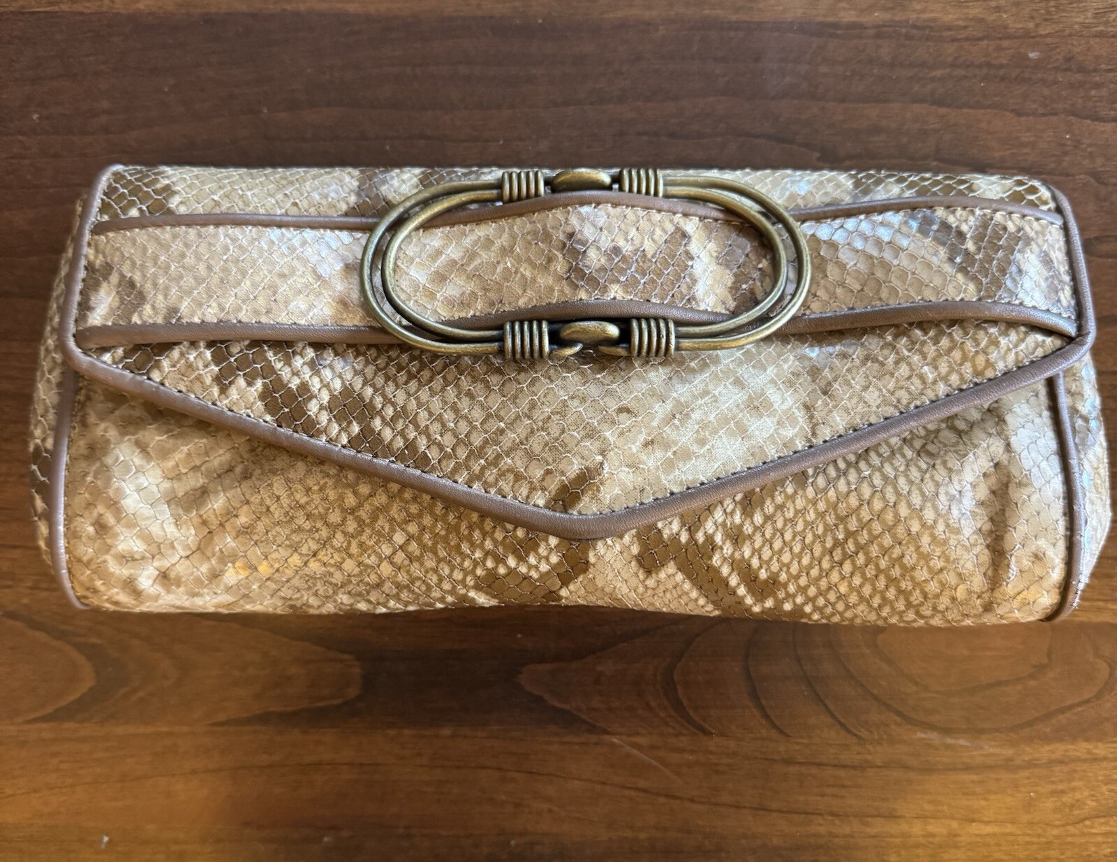Cole Haan Clutch Nude Python Snake Pattern - image 1