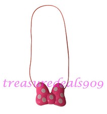 Minnie Mouse LED Light Up Pink Bow Necklace Party Flashing Blinking Halloween