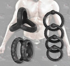 6PCS Penis Cock Ring Delay Ejaculation Adjustable Cockring Erection Sex Toys Men