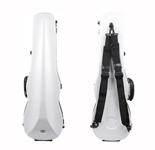 Carbon Fiber Violin Case 4/4 Full Size White Hard Violin Case with Back Straps