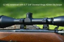 Scope Rings - 11mm and 3/8" Dovetail fit Anschutz , CZ 452 455 457, 1" & 30mm