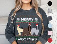 Afghan Hound Christmas Sweater Gift Dog Mom Dad Ugly Holiday Sweatshirt Woofmas