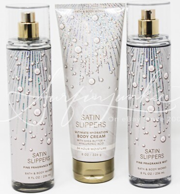 #ad #ad x3 Bath amp; Body Works Satin Slippers Fragrance Mist Body Spray x2 Body Cream x1 $28.73