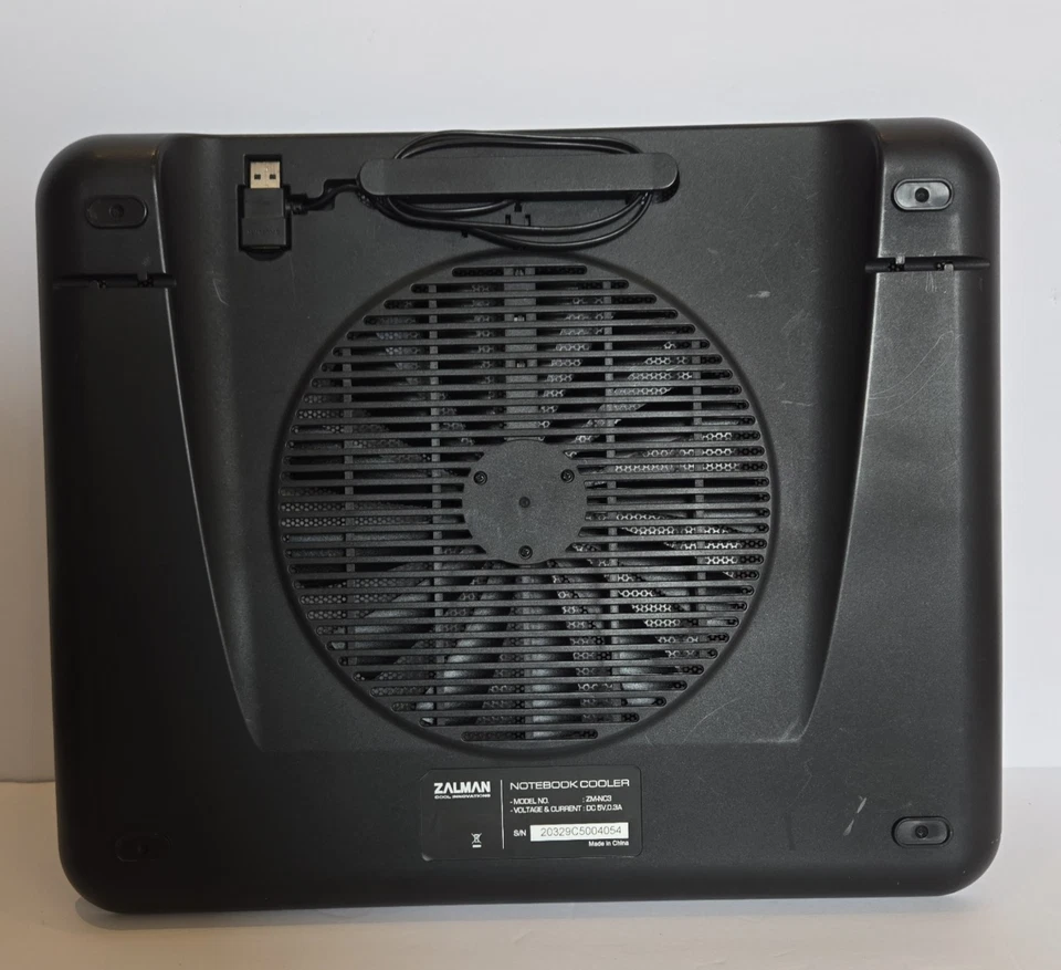 Zalman ZM-NC3 Laptop Cooler Quiet Fan USB Powered 15x12 Fan - Image 4 of 4