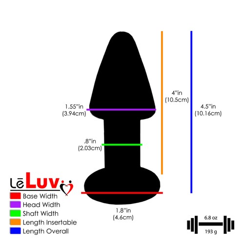 LeLuv Glass DARK NIGHTS 3 Piece Gift Set Dildos & Butt Plug - Picture 7 of 9