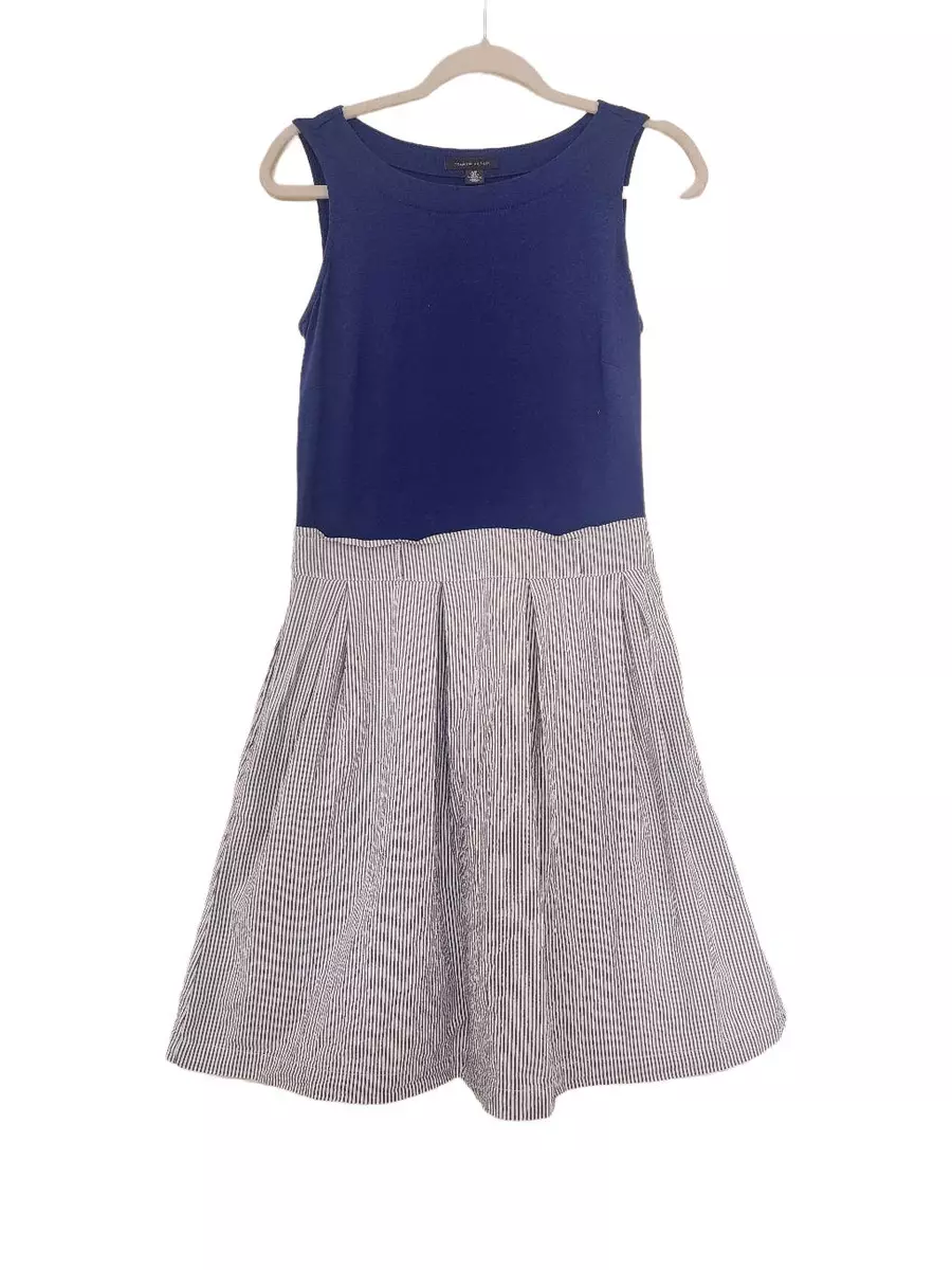 Tommy Hilfiger tank dress seersucker skirt size small blue and