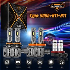 For Dodge Ram 1500 2500 3500 2011-2023 Auxbeam Canbus Led Headlight Fog Bulb Kit